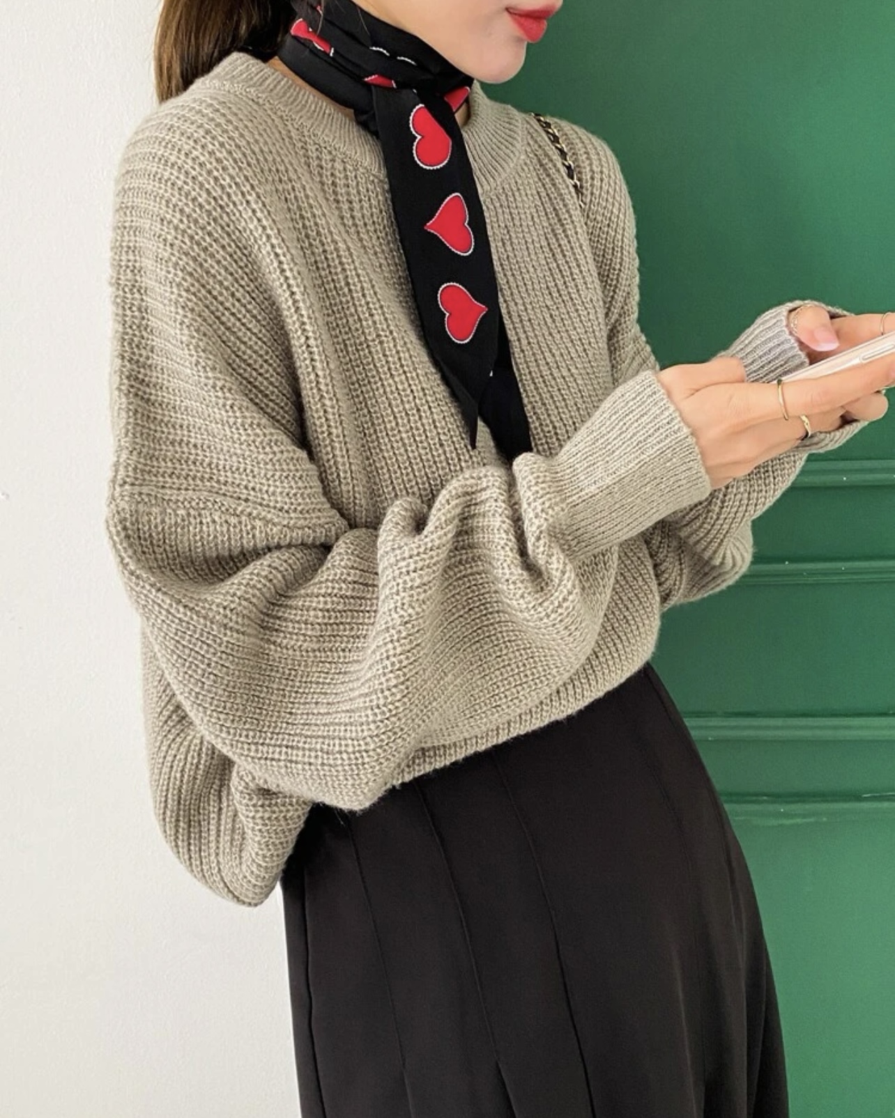 Imagem do produto BLUSA TRICOT GROSSO CINZA CLARO