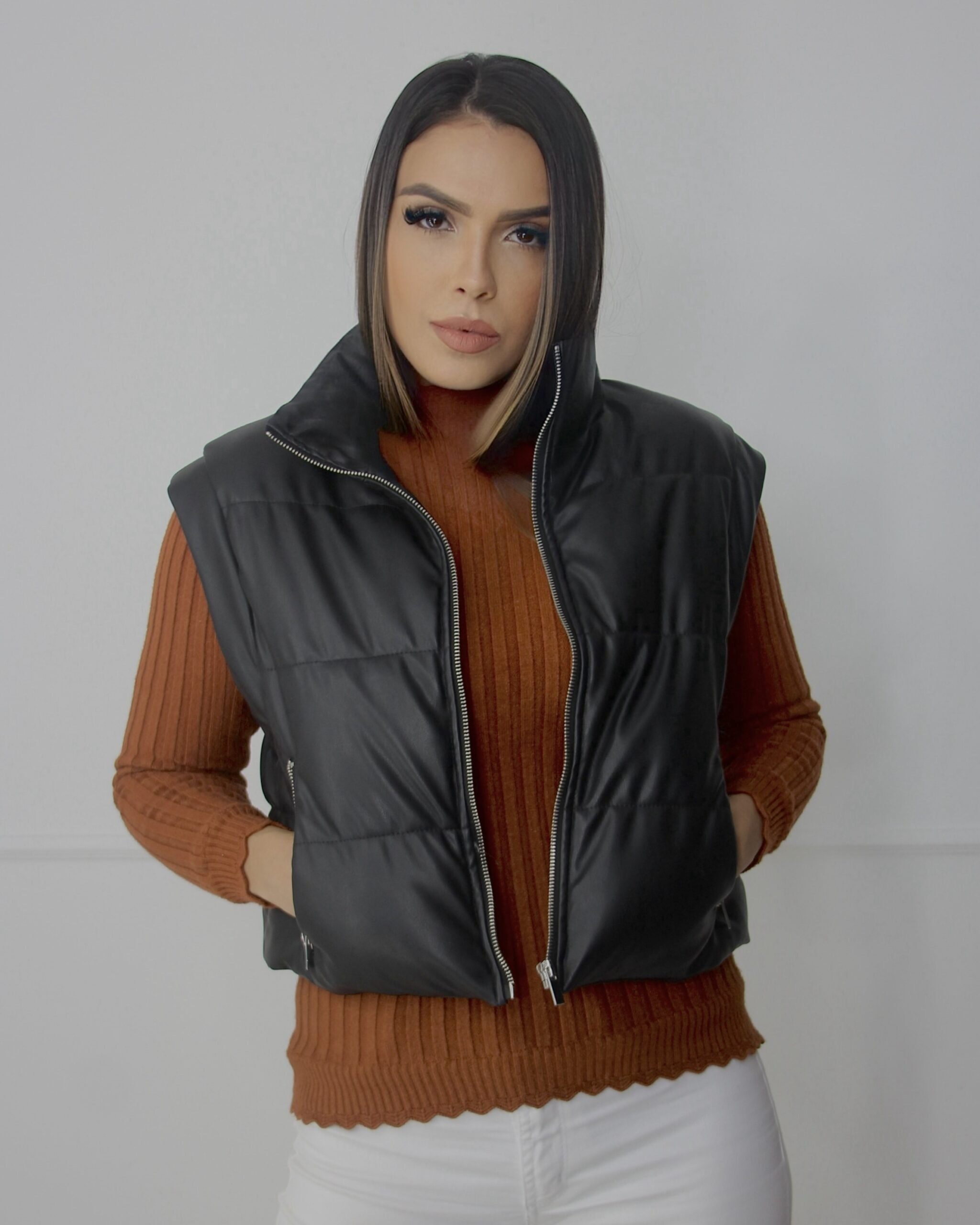 Imagem do produto ZARA COLETE BOMBER PRETO MARIA
