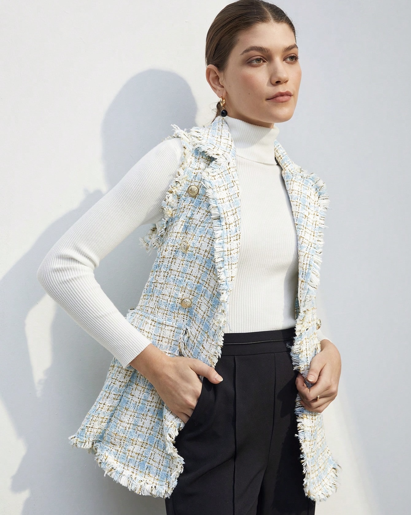 Imagem do produto COLETE TWEED AZUL BEBE BOTOES