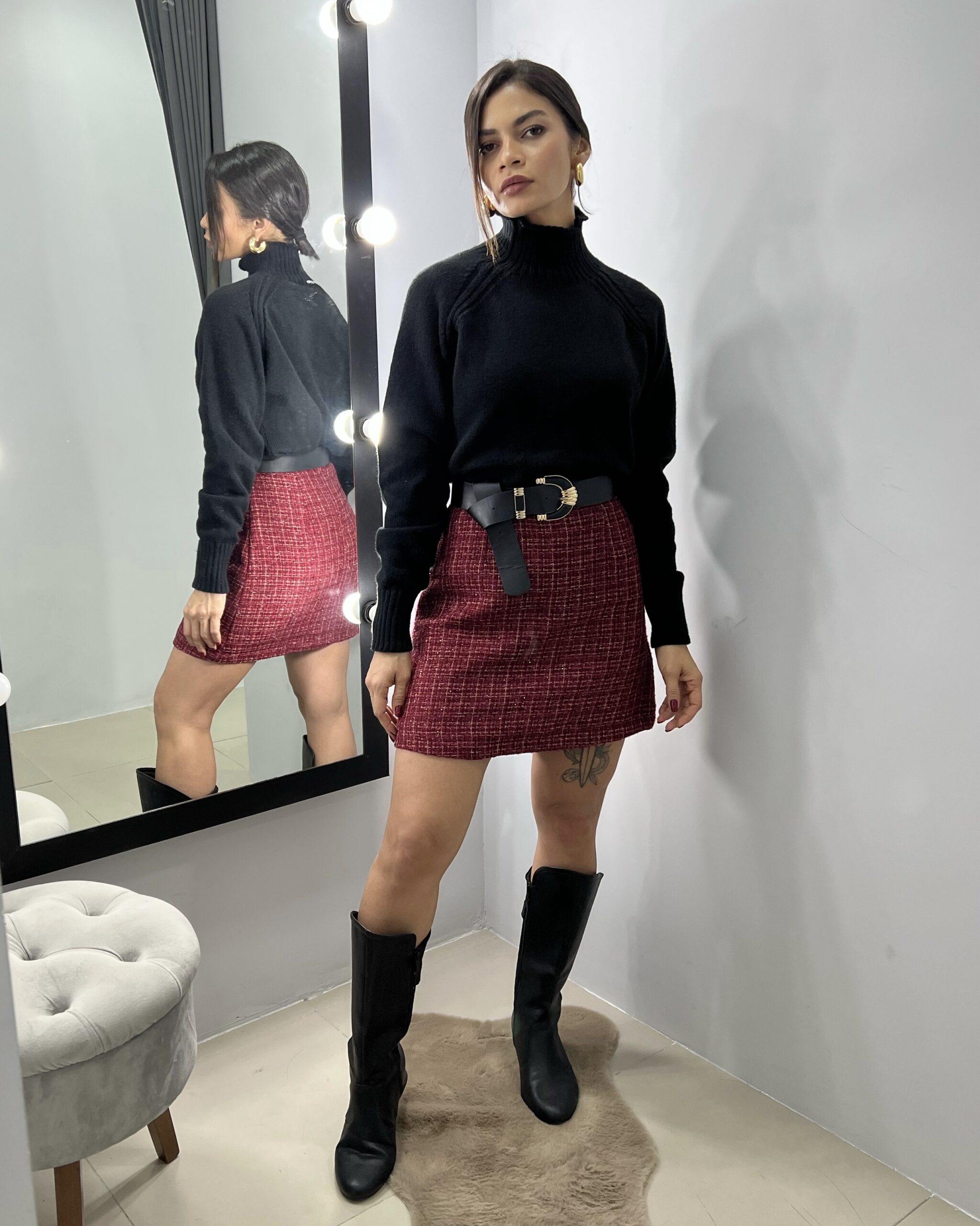 Imagem do produto SAIA TWEED BORDO BRILHO