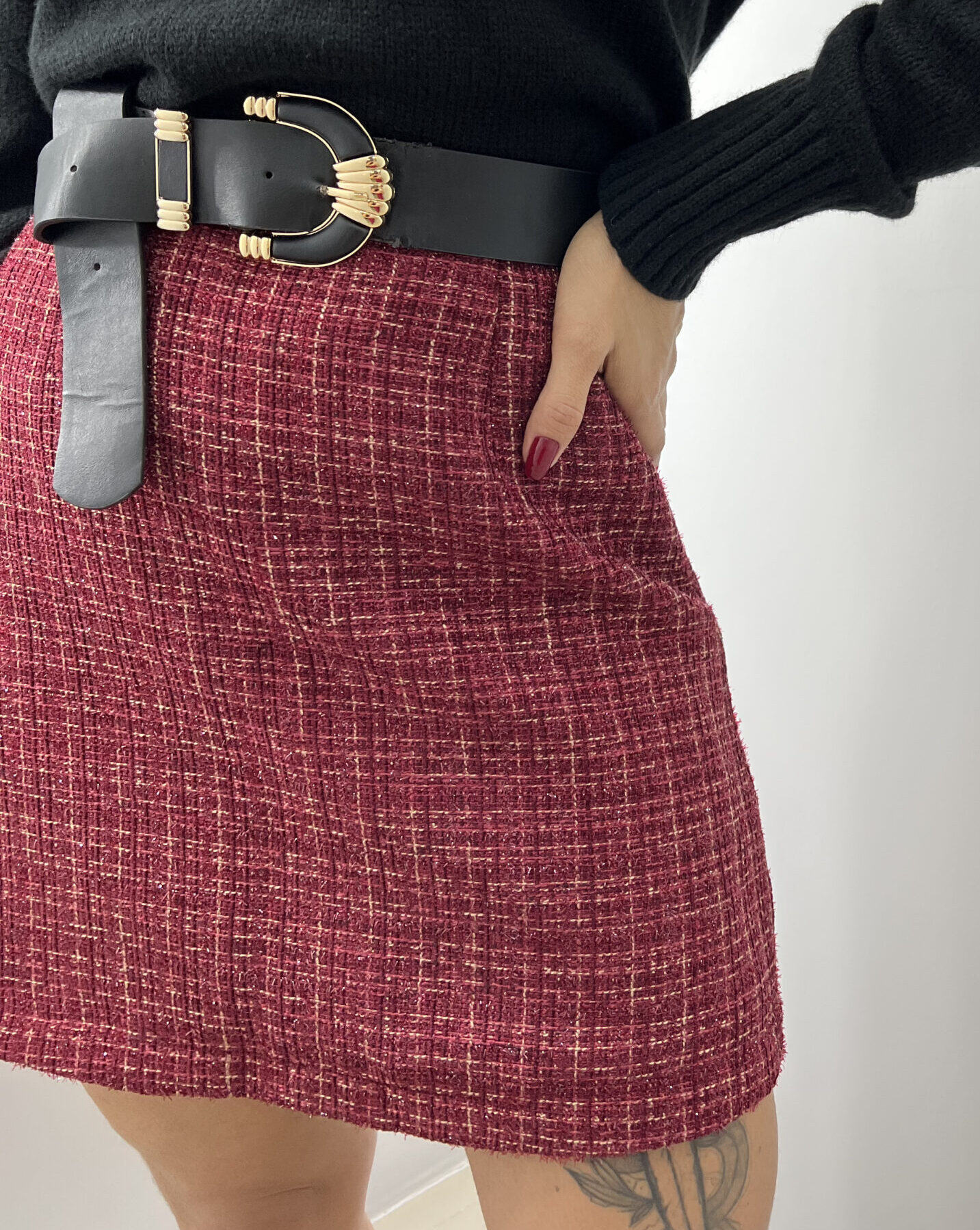 Imagem do produto SAIA TWEED BORDO BRILHO