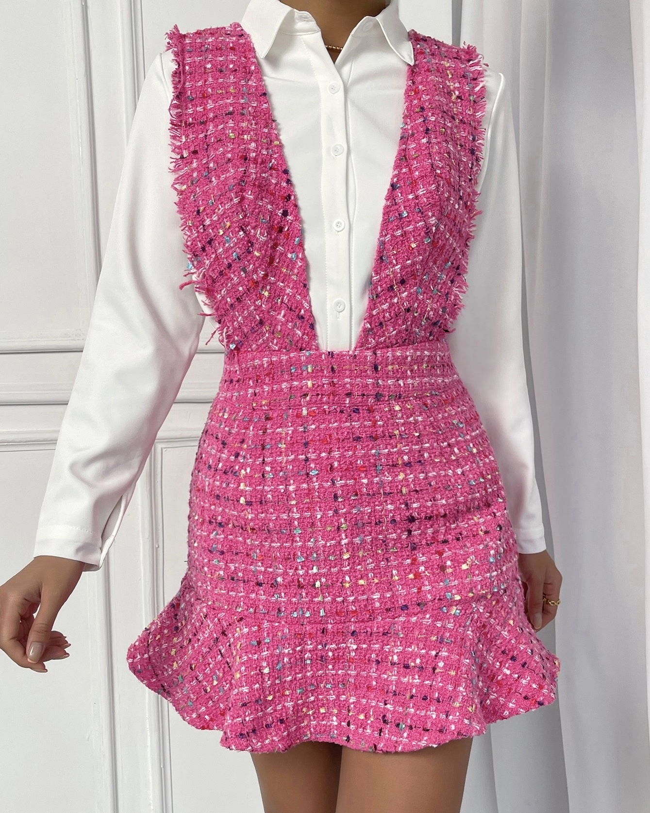 Imagem do produto SALOPETE TWEED ROSA BABADO