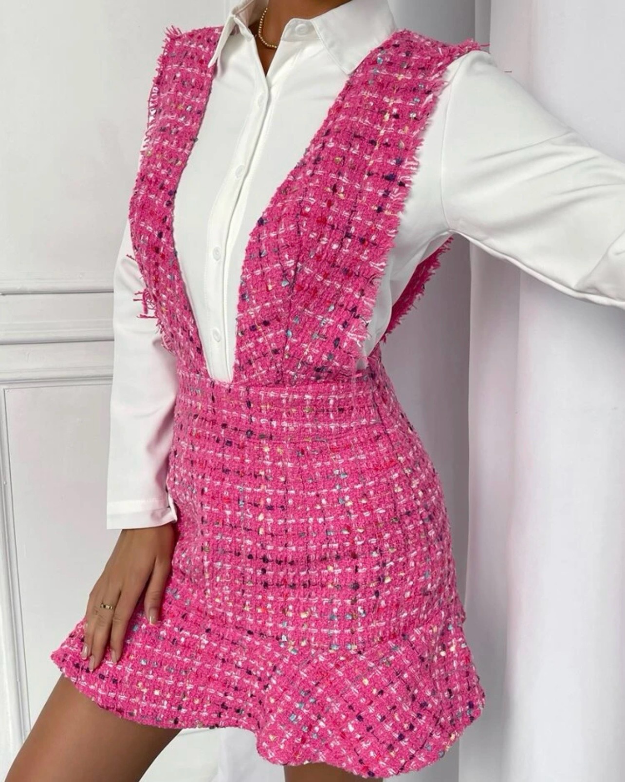 Imagem do produto SALOPETE TWEED ROSA BABADO