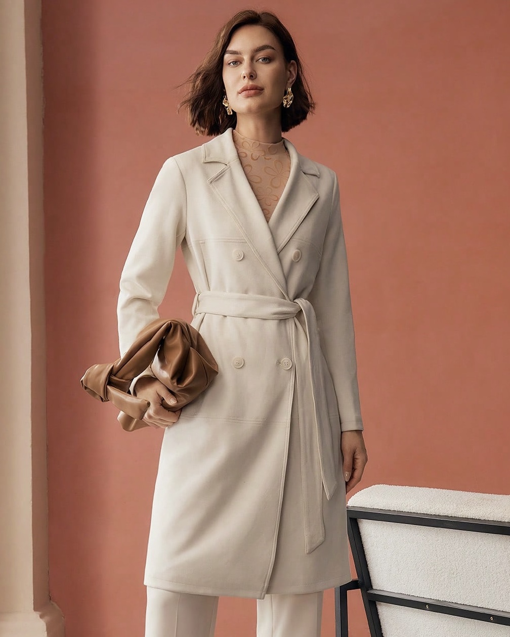 Imagem do produto SOBRETUDO OFF WHITE C/ CINTO FAIXA HELENA
