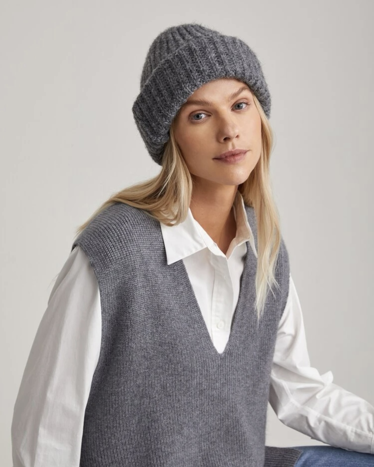 Imagem do produto GORRO TRICOT GROSSO CINZA GRANDE