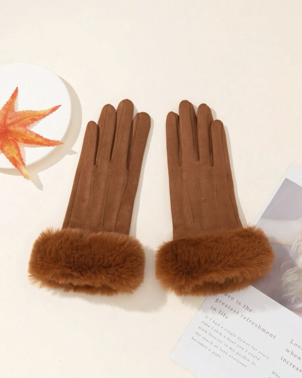 Imagem do produto LUVA MARROM PELINHOS TOUCH